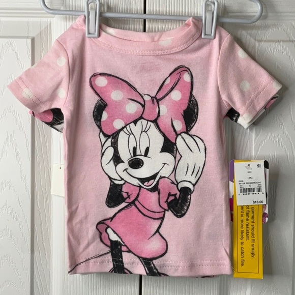 Disney -  Girls Short Sleeve Minnie
Mouse Graphic Tee Two Pieces 12M - Picture 3 of 7